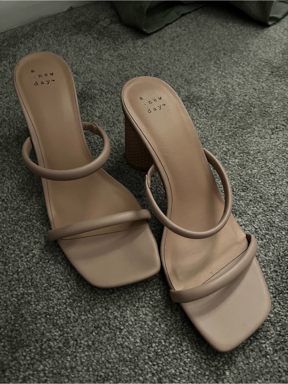 Target a.new.day Nude Tan Double Strap Block Heel Sandals